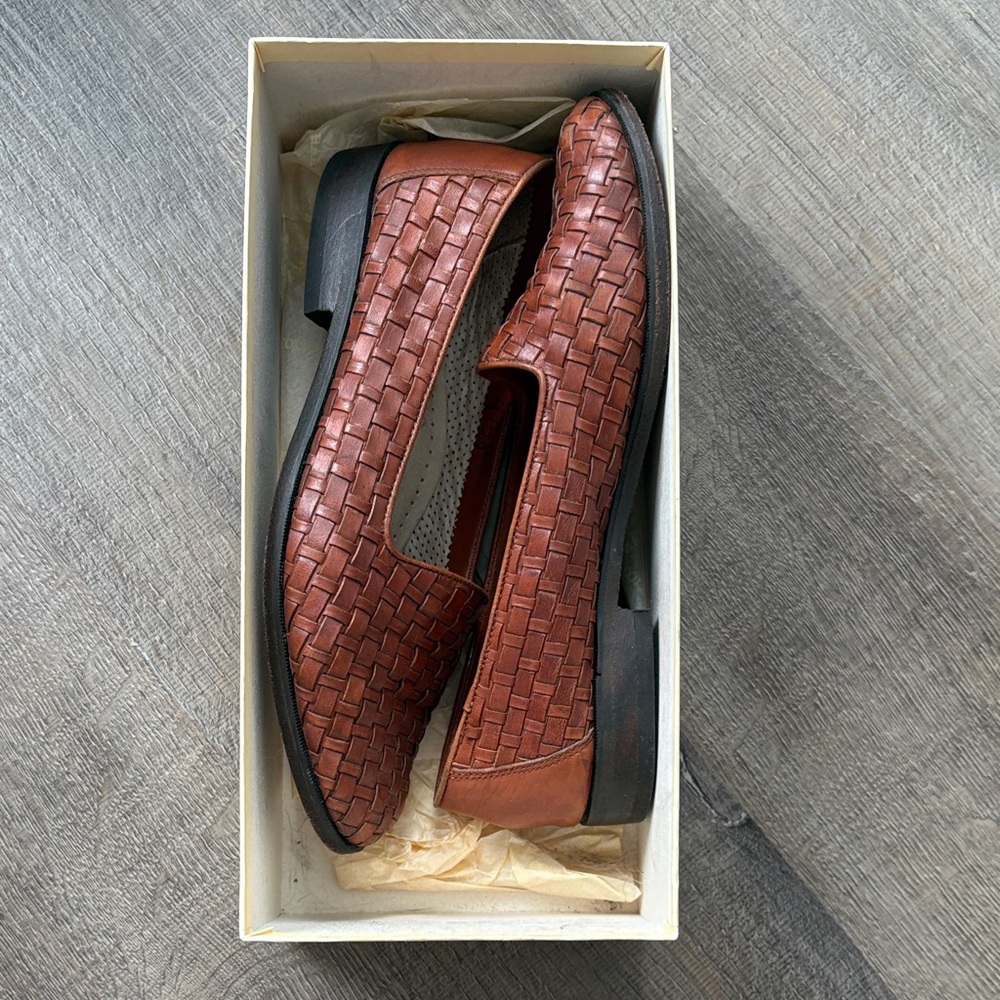 Cole Haan Brown Woven Flats